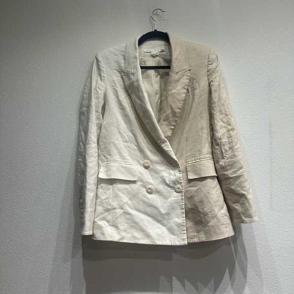 Veronica Beard Two-Tone Blazer in Cream and Tan - Picture 1 of 3